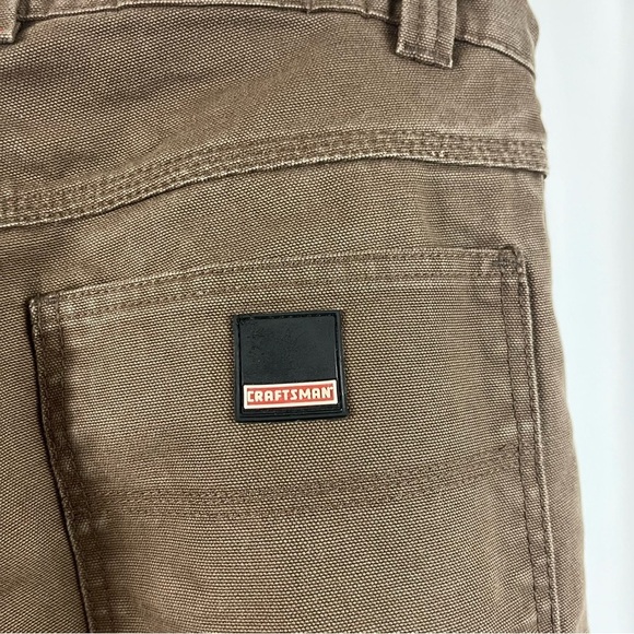 Craftsman 36 x 30 Chocolate Brown Workwear Dungaree Pants Outdoor Heavy Duty - Picture 3 of 6